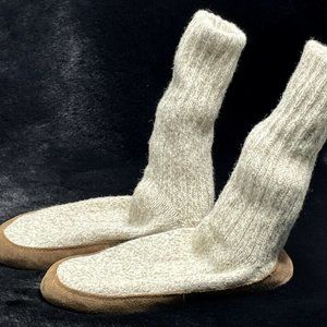 LL Bean Unisex Wool Suede Slipper Socks Small